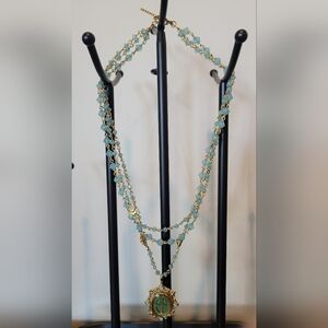 Virgins Saints & Angels San Benito Magdalena Turquoise Beaded Necklace w/Case